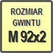 Piktogram - Rozmiar gwintu: M 92x2
